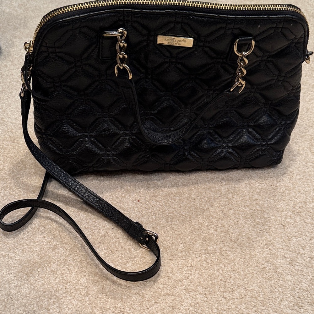 Kate Spade Black Quilted Crossbody Bag